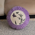 Square couch pillow with butterfly embroidery in Chinese style pattern, 45cm dimensions in beige, black, or purple