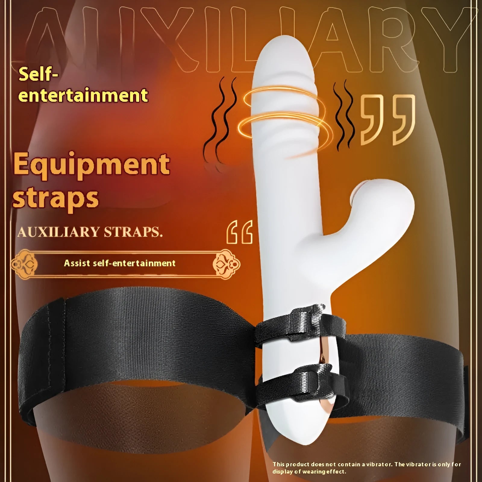 Black knitted intimate toy strap with adjustable fastening system for secure appliance attachment