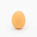 Bright coloured rubber egg-shaped dog toy with textured surface for dental cleaning