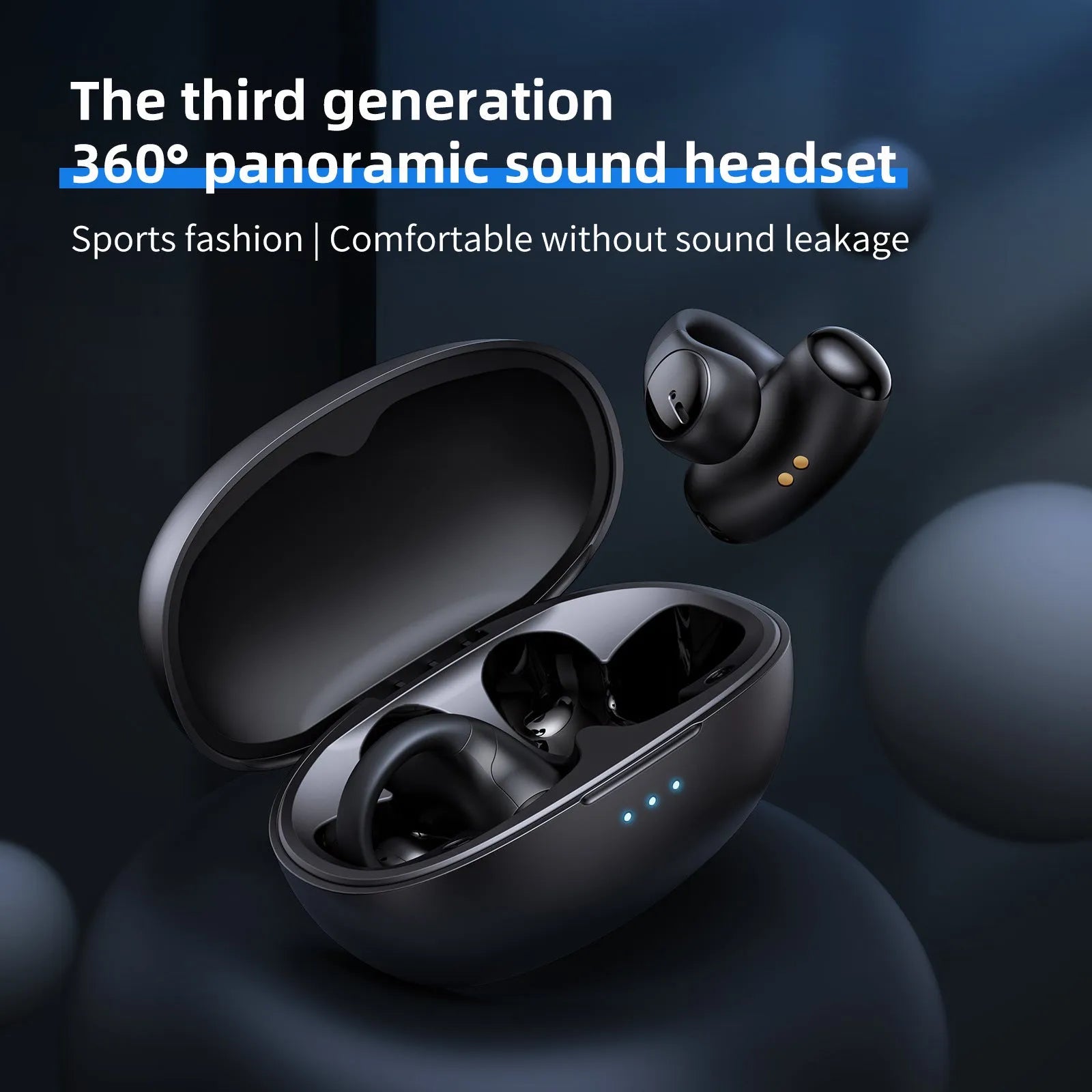 T306 black and white Bluetooth gaming headset with ear hook design for sport and e-sports