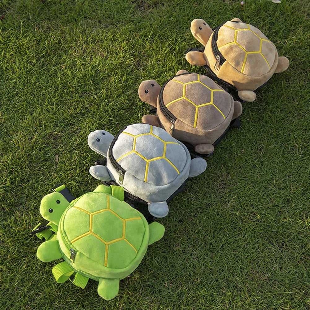 Cartoon turtle shape dog backpack harness vest with metal zipper in velvet material