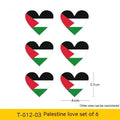 Palestinian flag car decal sticker in three design variants on a vehicle window.