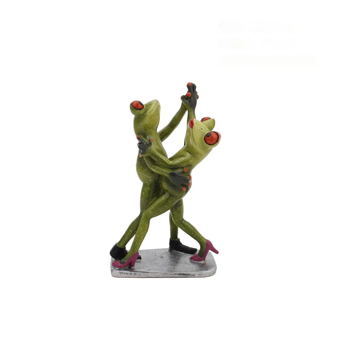 Pastoral style synthetic resin frog ornament for living room and study home decoration