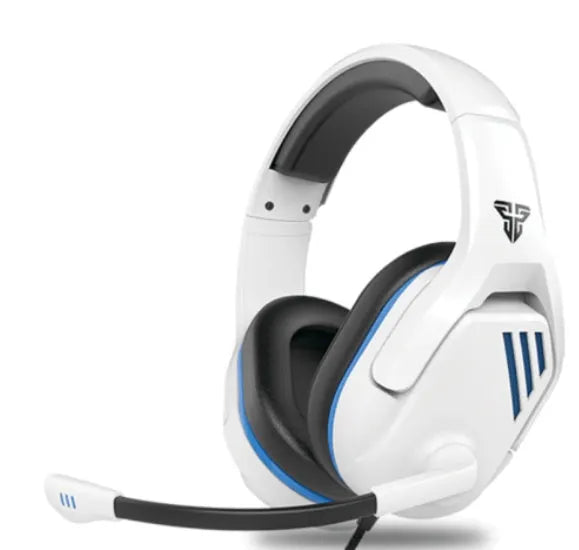 MH86 black and white wired gaming headset with large ear cups and a flexible microphone.