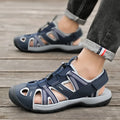 Men's outdoor casual sports shoes in LX01 Blue with mesh upper and rubber sole