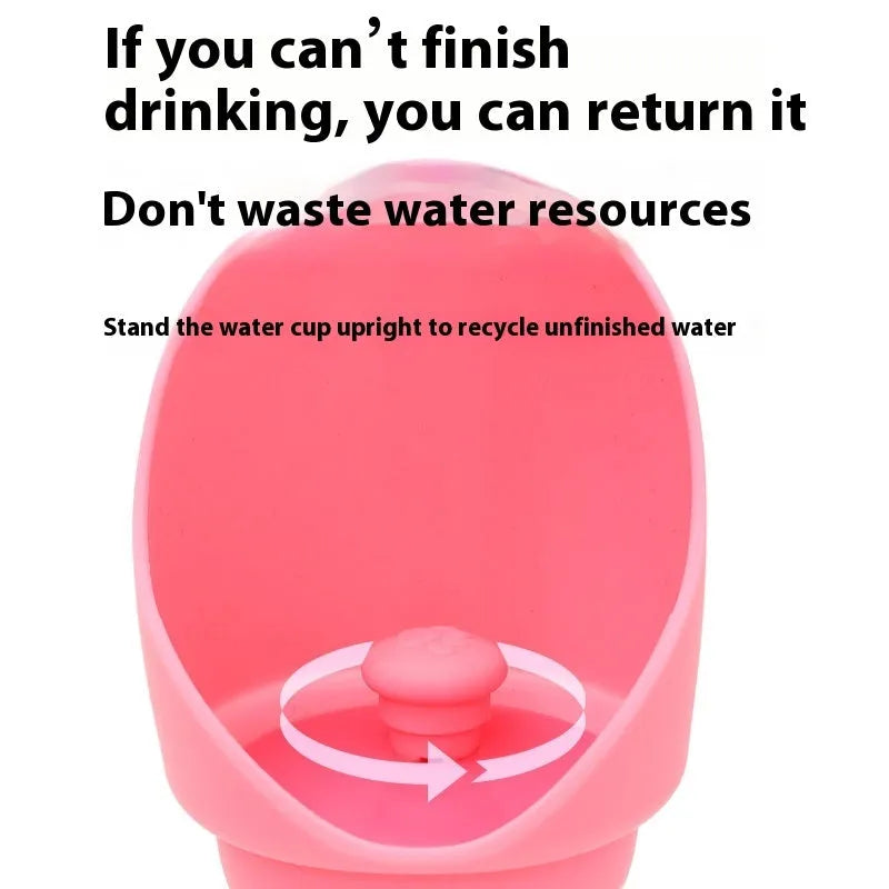 Collapsible silicone pet water cup in folded and unfolded positions showing colour options