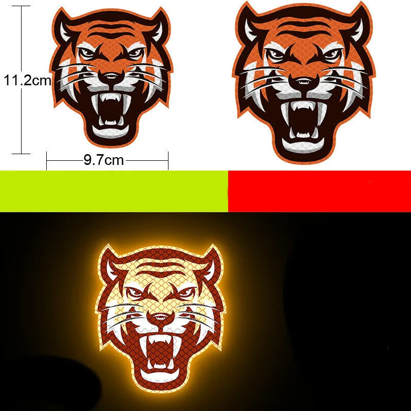Pair of diamond-grade reflective warning stickers for vehicles measuring 9cm by 5cm