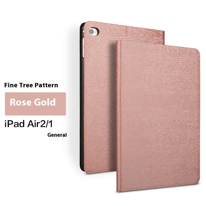 Sapphire blue imitation leather universal iPad protective cover with integrated sleep bracket stand shown open.
