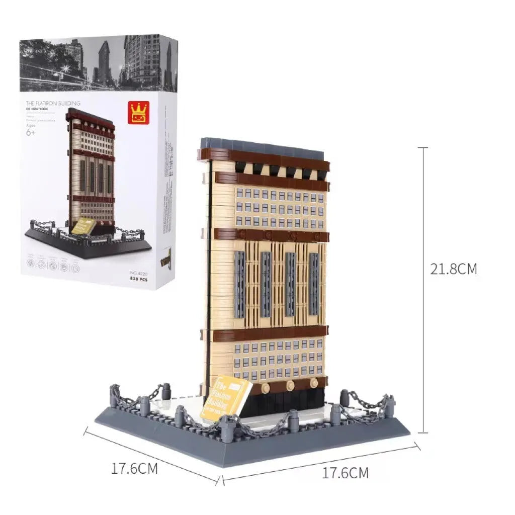 Wange plastic building block set with over 800 pieces for constructing landmark models including Big Ben and the Statue of Liberty.