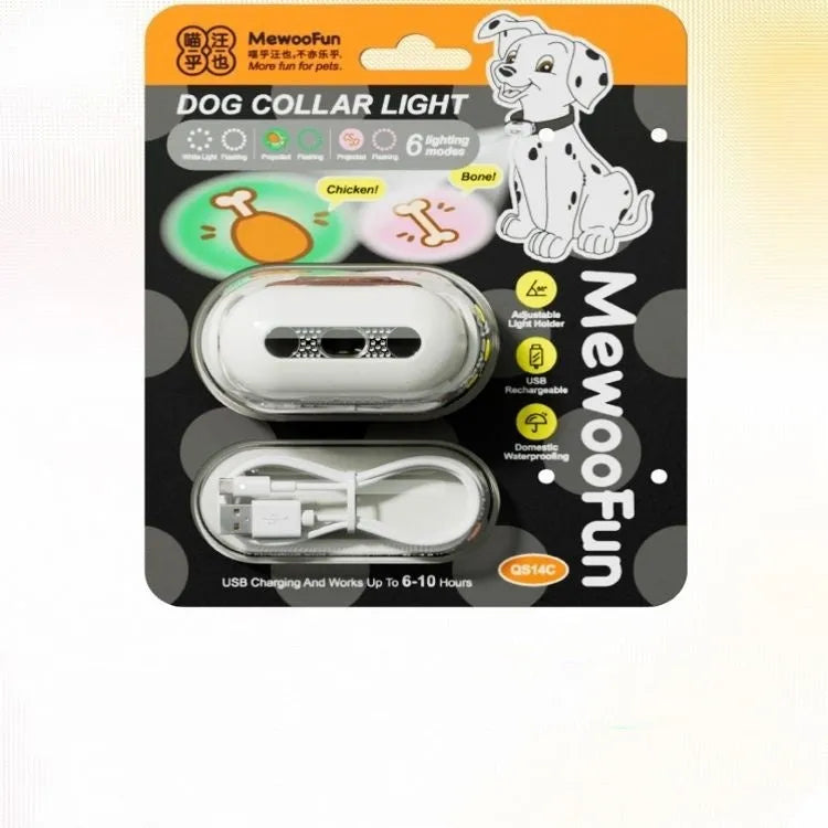 Pet luminous collar with hanging ring in one of four colour patterns: fresh pink, delicate grey, cure green or caramel mocha