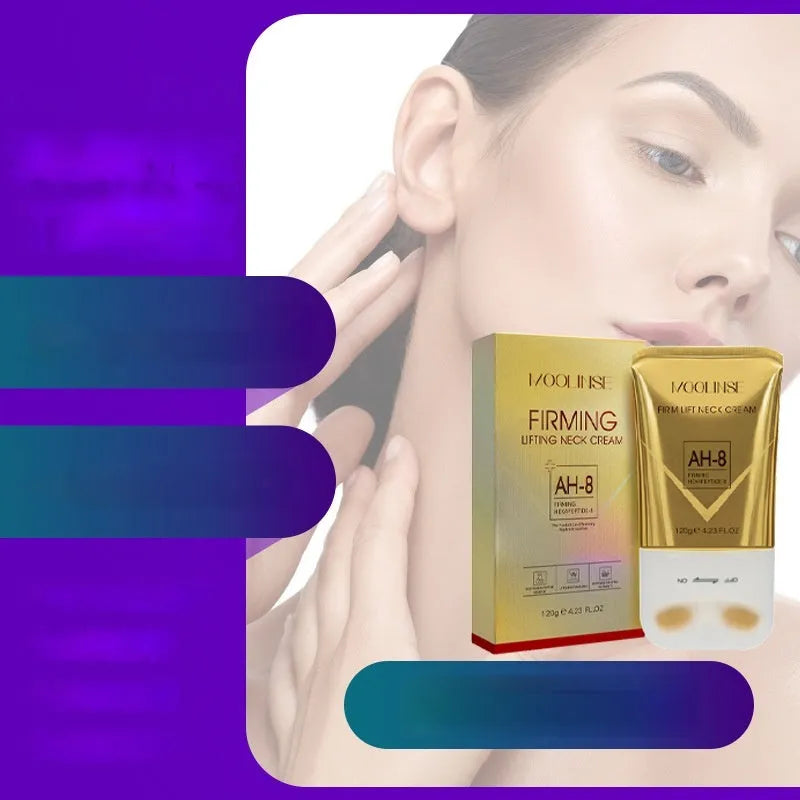 Neck moisturising cream with massage roller for dry skin application