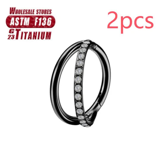 Titanium alloy nose ring body piercing jewellery with diamond cut treatment in silver, gold, black, rose gold or colourful finish.