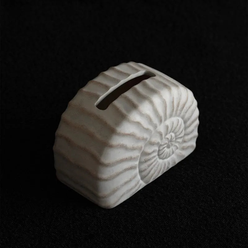 Resin conch shell design tissue box cover in modern simple style