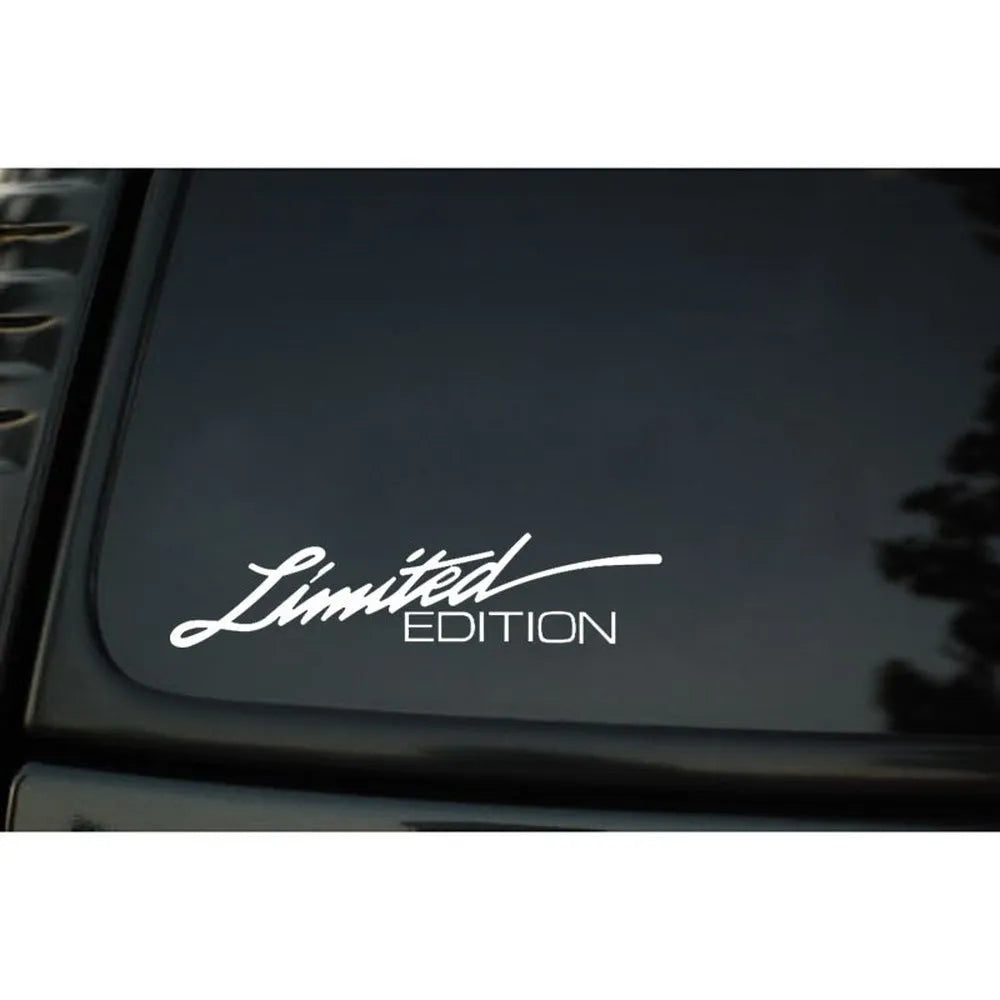 Rectangular reflective bumper sticker measuring 16cm by 3.8cm with black, white, and multicolour design options