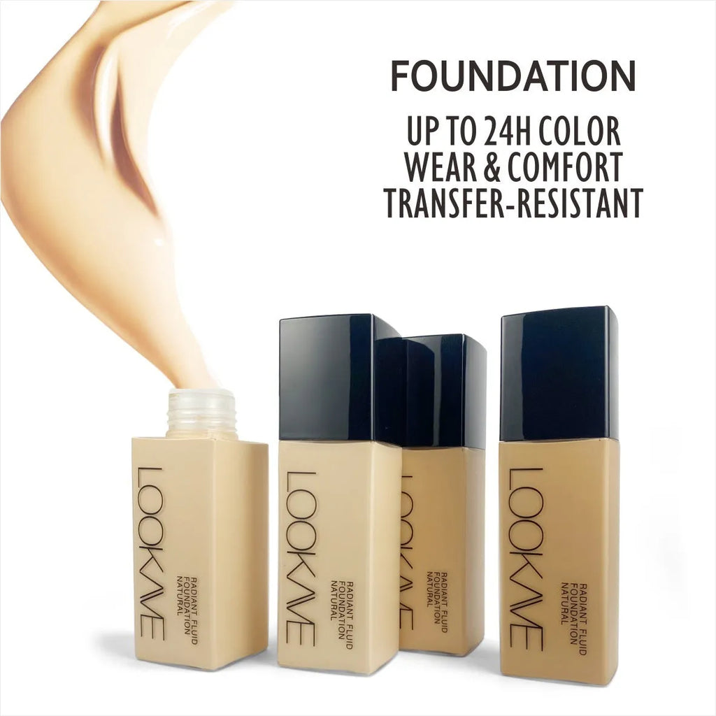 LOOKAVE Matte Liquid Foundation tube in 21c size with shade options LK63C-01 to LK63C-06