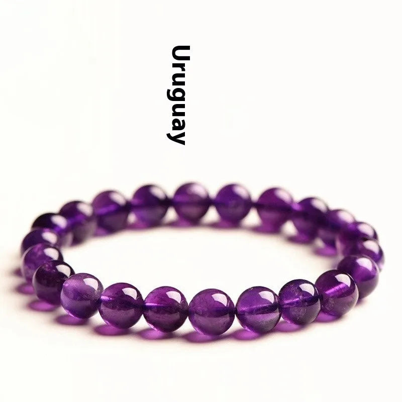 Natural amethyst scattered beads Uruguay bracelet with polished crystals in various sizes