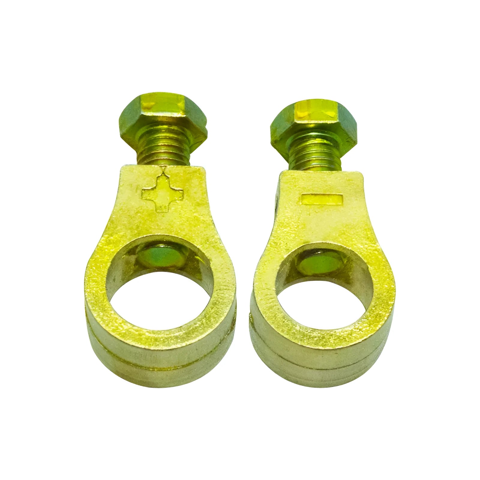 Solid pure copper car battery clamp with screw terminals for automotive electrical connections