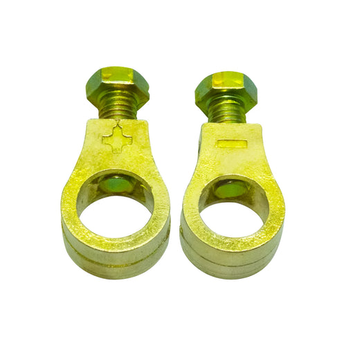 Solid pure copper car battery clamp with screw terminals for automotive electrical connections