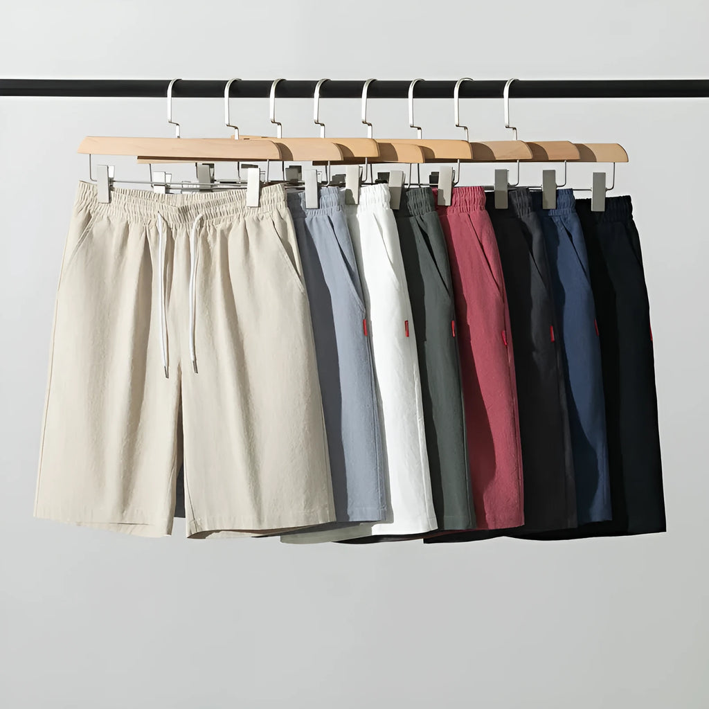 Cotton and linen cropped pants in army green with drawstring waist closure