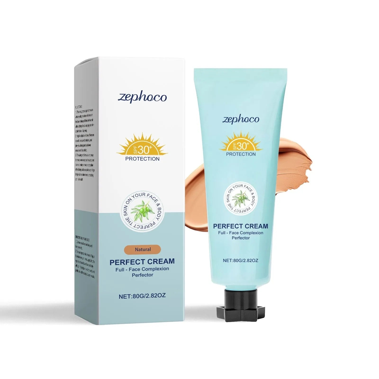 Bottle of moisturising liquid foundation makeup with hyaluronic acid and aloe extract