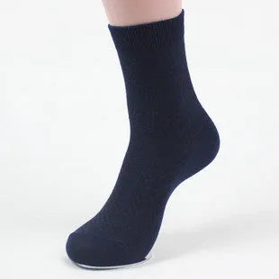 Men's bamboo fibre business socks with small square pattern in five colour options.