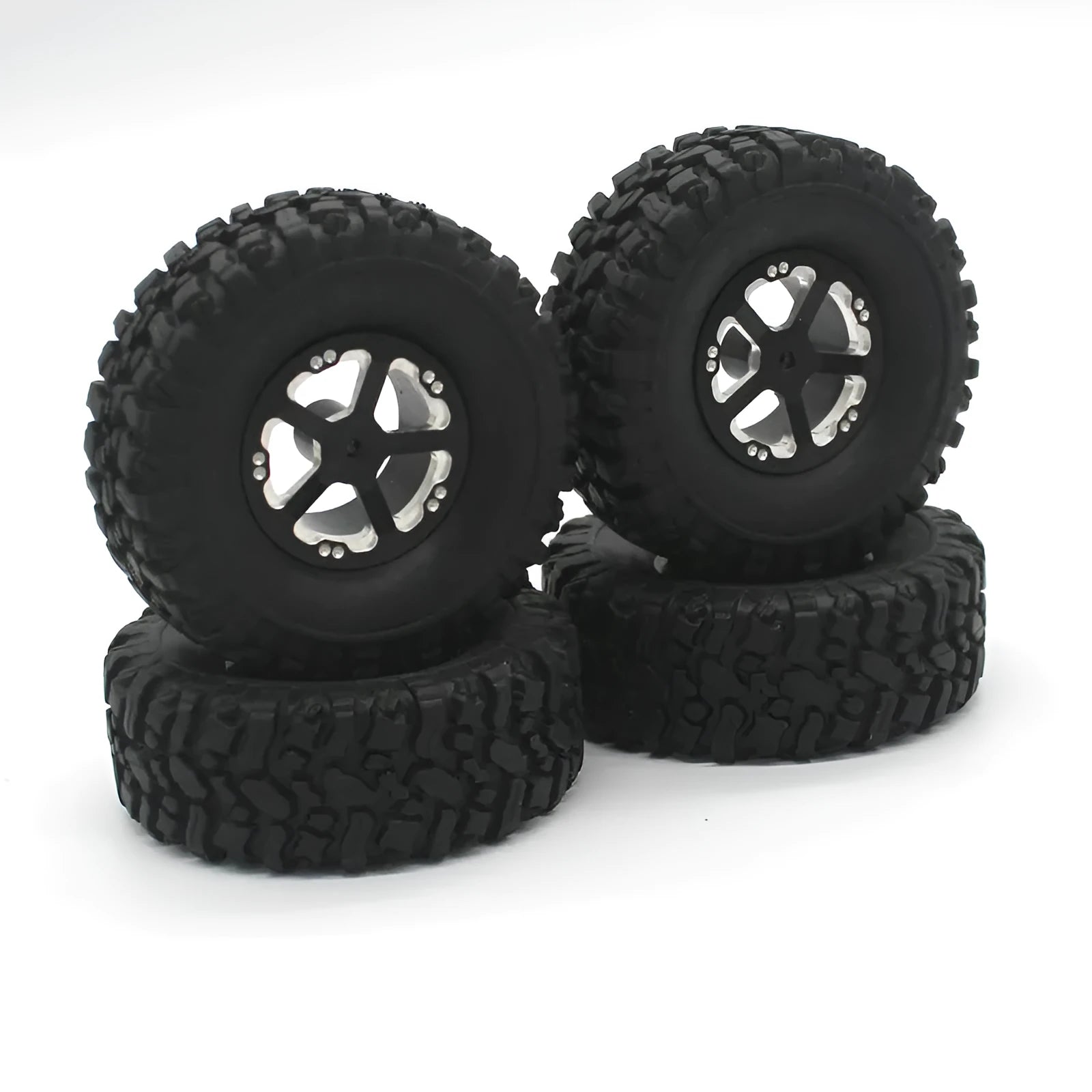 Alloy metal accessories for military card model remote control car with grey structural parts and black tyres