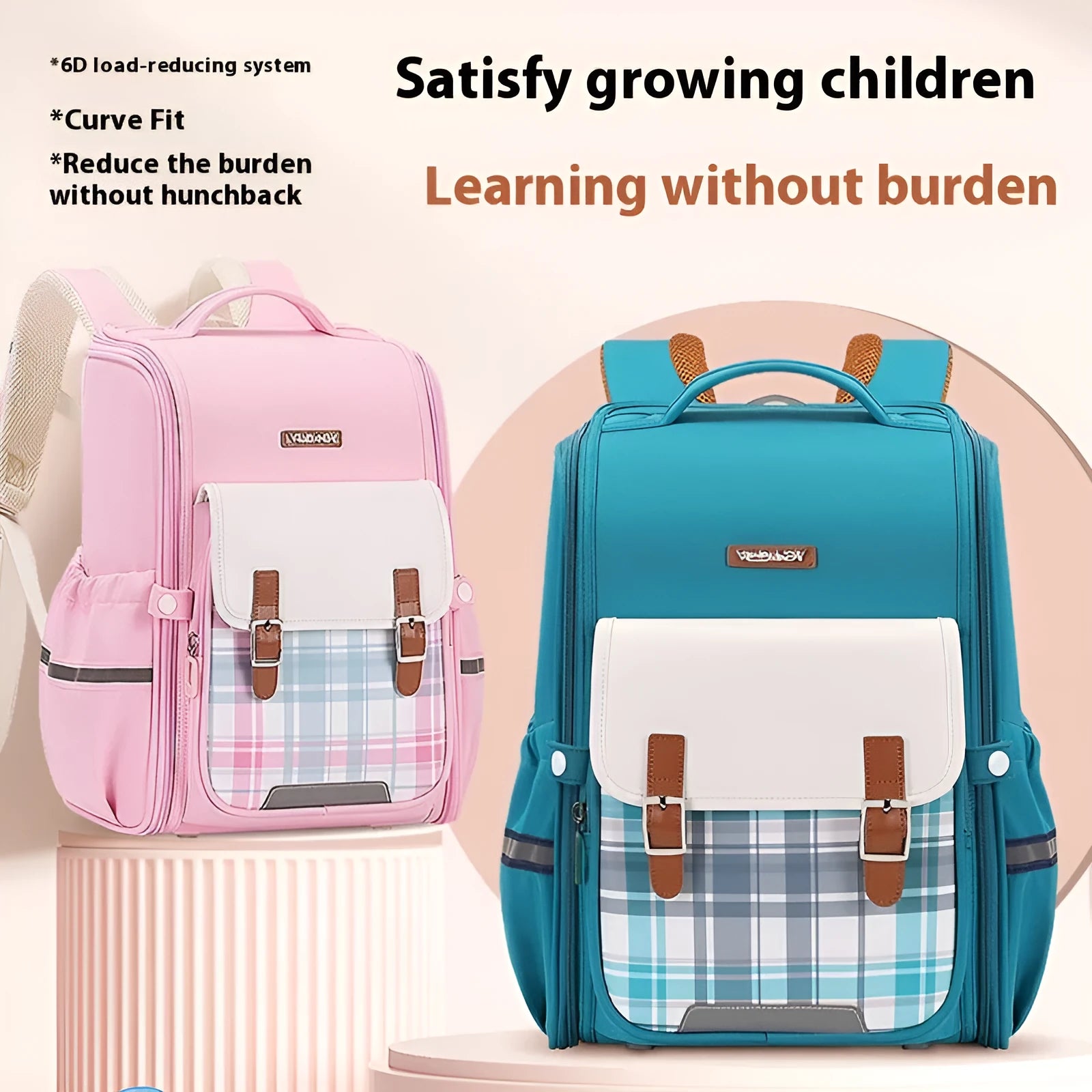 Modern Oxford cloth student schoolbag in various colours suitable for grade 5-6 students