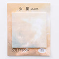 Square planet sticky notes with oil painting designs measuring 7.3cm