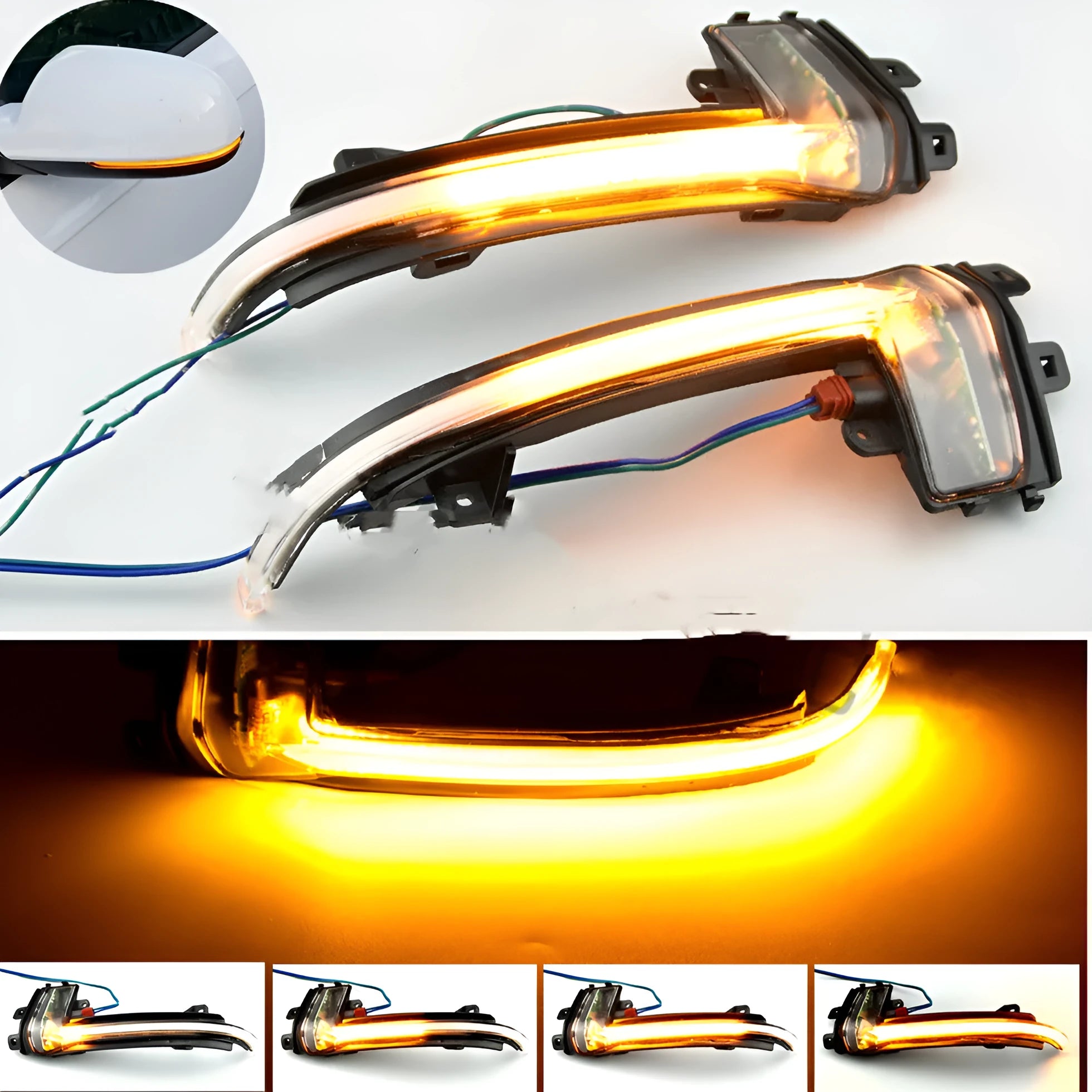 Dynamic LED mirror turn signal indicator for Audi B8 and B8.5 models in blackened finish.