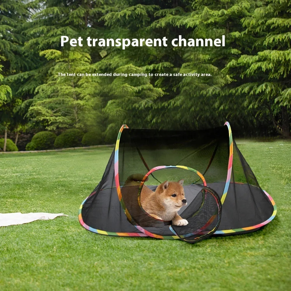 Foldable mesh cat play cage showing hexagonal, square, tee, tent and long straight panel configurations