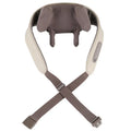 Milky white rechargeable shoulder and neck kneading massager with infrared function.