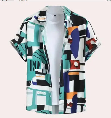 Men's loose fit grey camouflage print t-shirt with short sleeves on a white background.