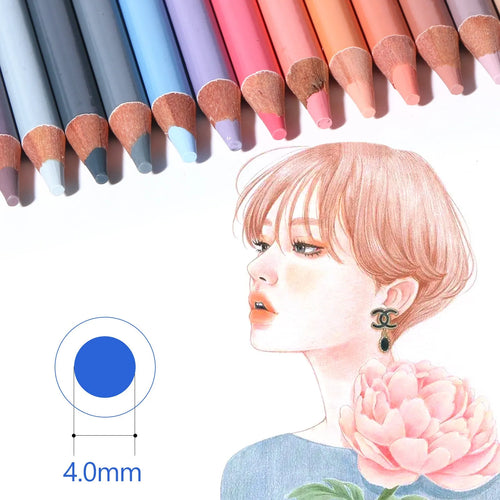 24-colour skin tone portrait pencil set in round iron storage case for hand-painted artwork