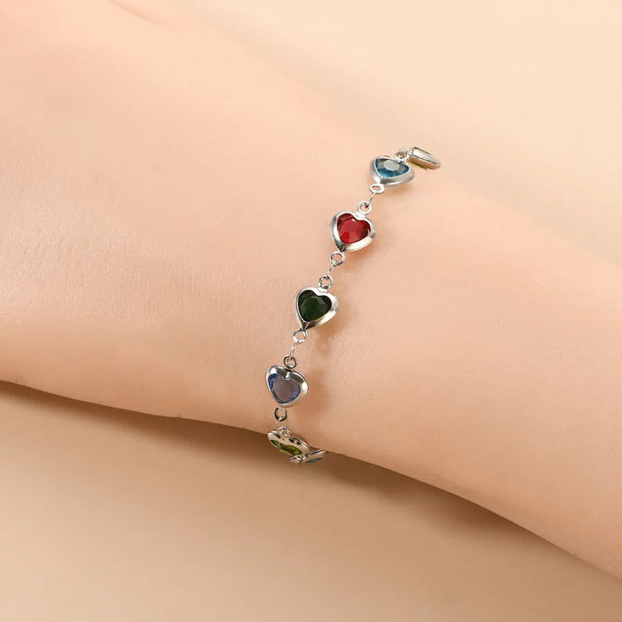 Stainless steel geometric heart bracelet in multiple colour options