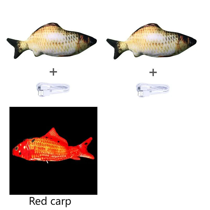 Electronic jumping fish simulation cat toy without catnip, 30cm multicolour PP material