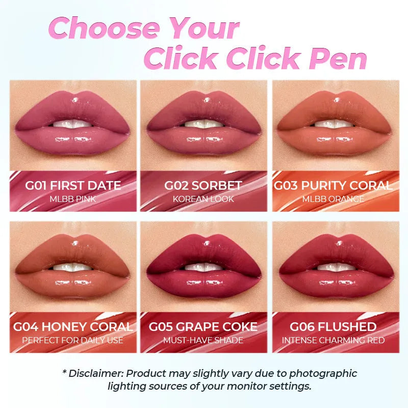 Waterproof and moisturising lipstick tube in one of six available shades.