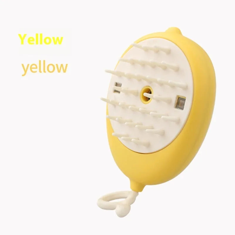 Pet grooming comb with spray function, massage features, and steam capabilities for hair removal