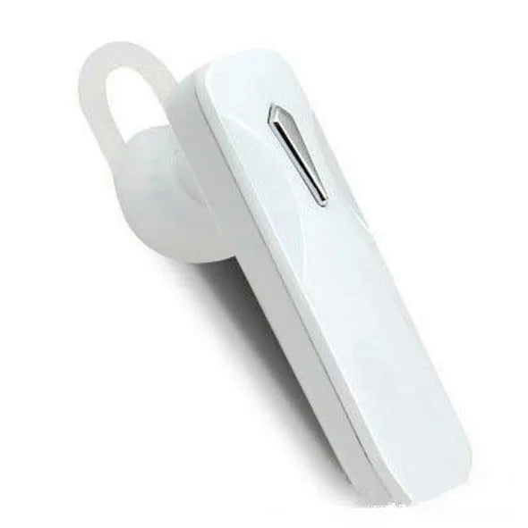 M163 Bluetooth car headset in black or white for hands-free calling and music control.