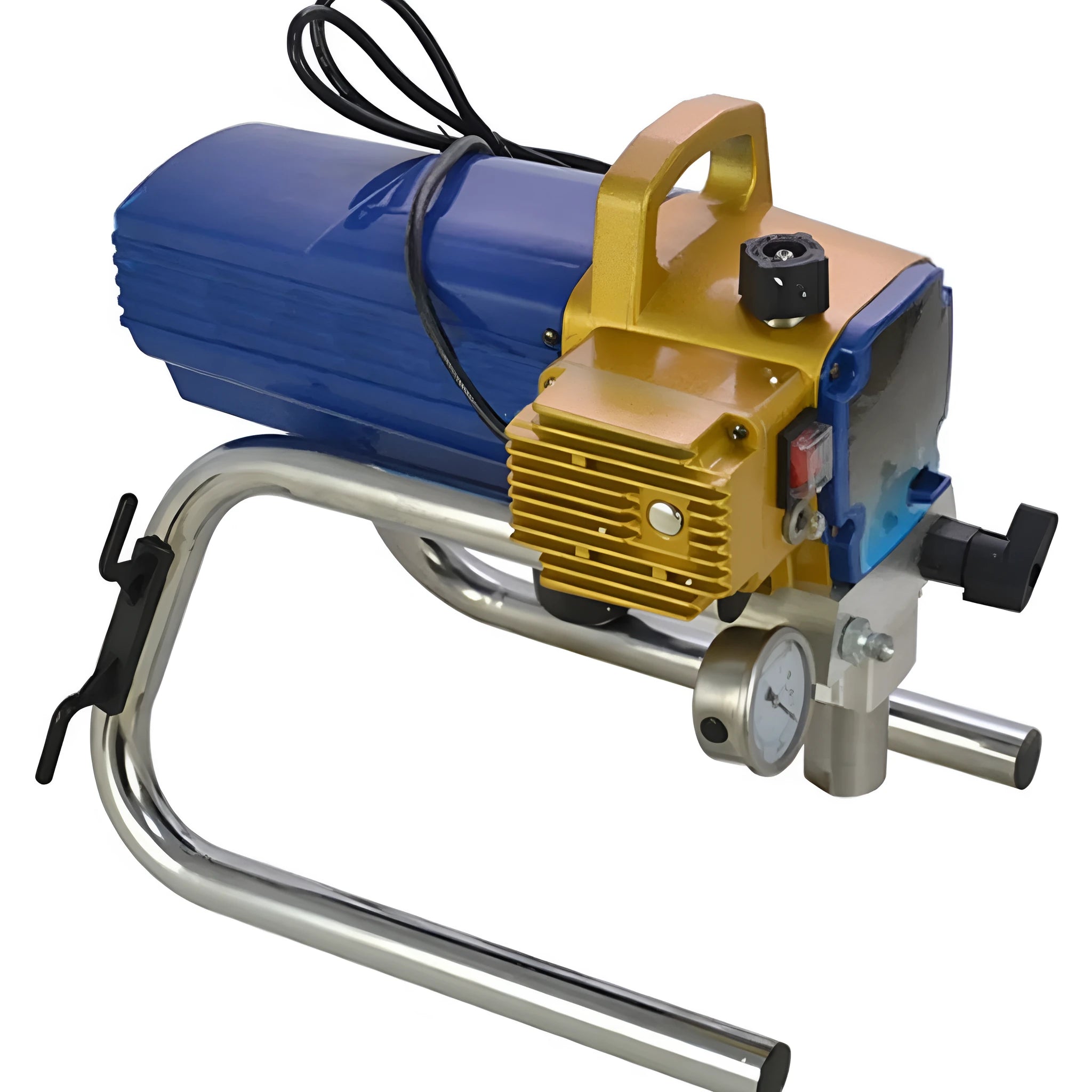 Blue portable electric airless spray painting machine with spray gun and 50cm extension rod