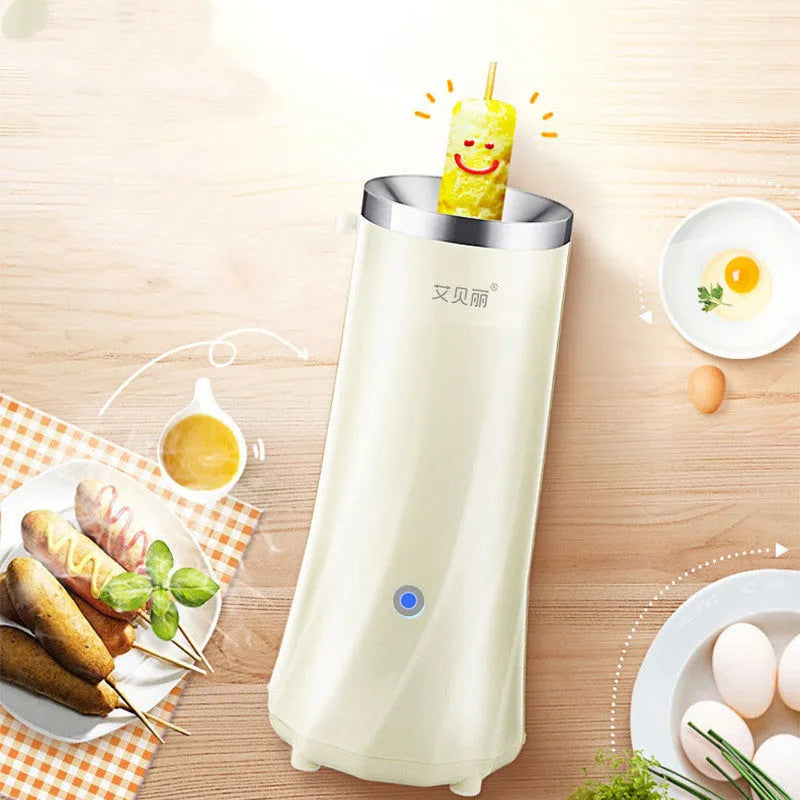 Beige and green mini breakfast machine with automatic operation for compact kitchens