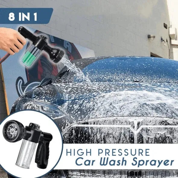 High pressure foam spray gun with adjustable nozzle in green, yellow or black colours
