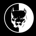 Bulldog superhero reflective car sticker in black white red colours measuring 12x12cm