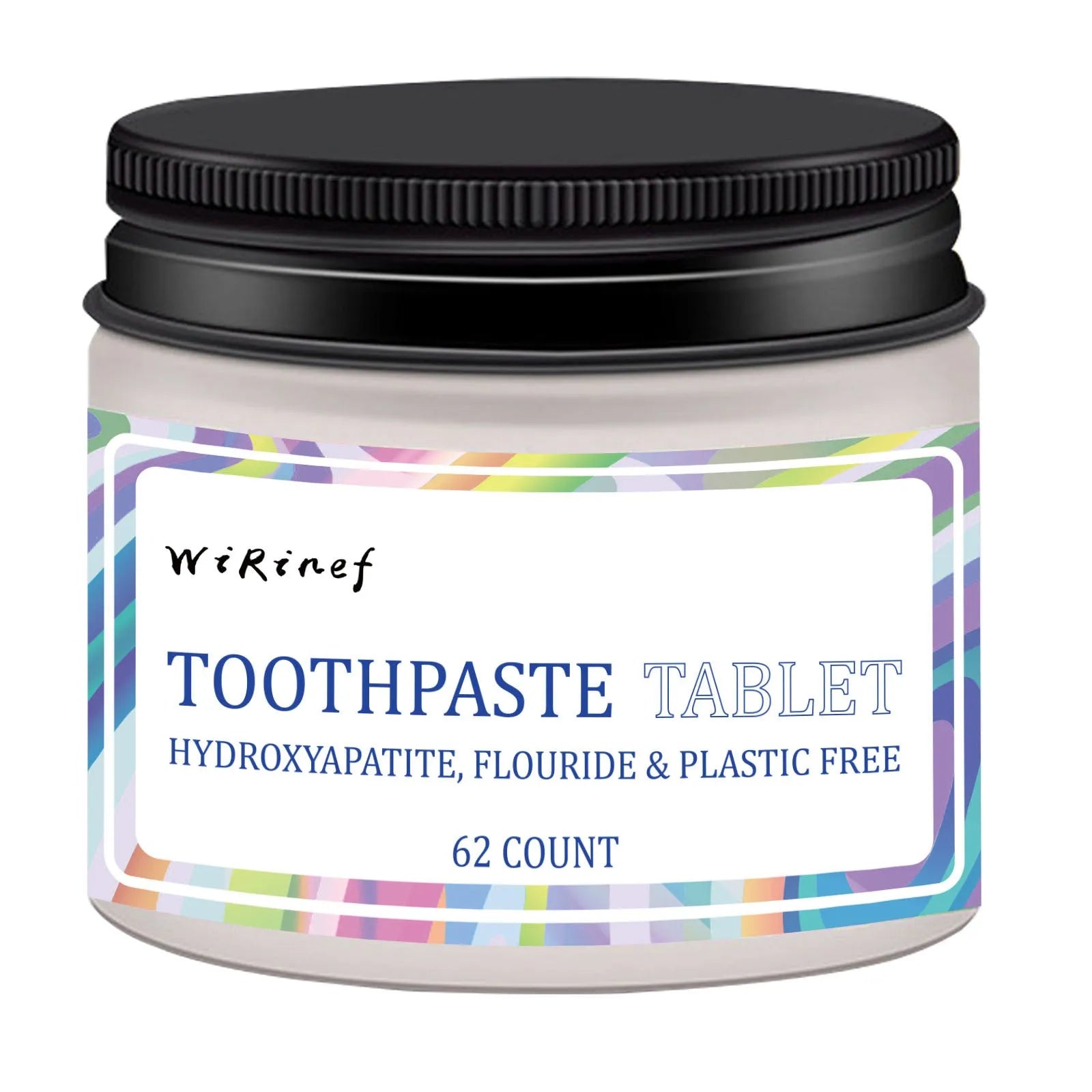 62 toothpaste tablets in solid form for portable dental cleaning without tubes