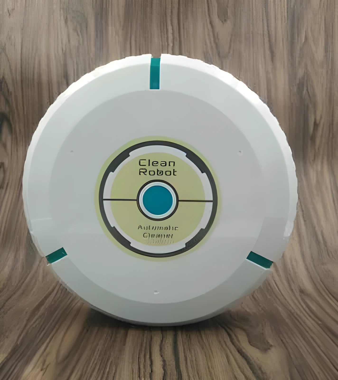 AC robot vacuum cleaner in black or white on wooden floor