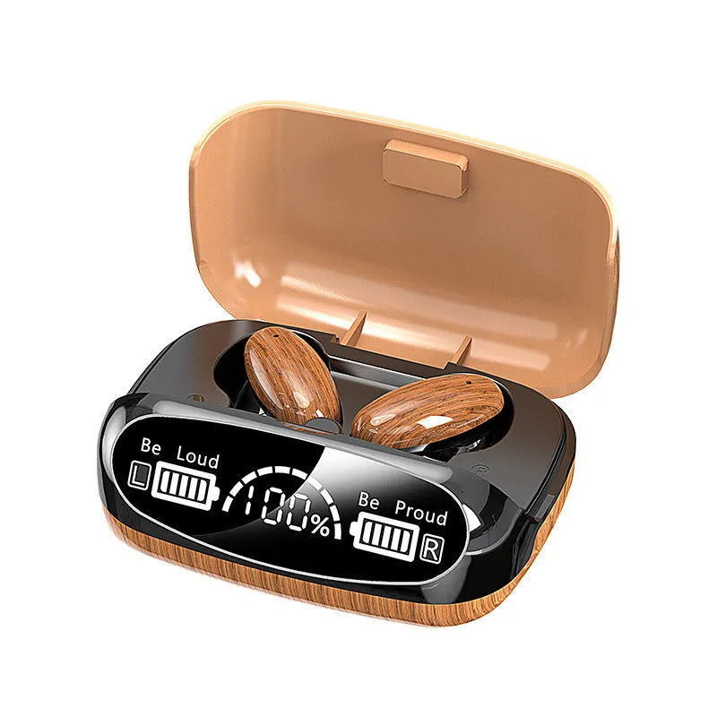 M35 wood grain Bluetooth wireless headset with charging cabin and accessories