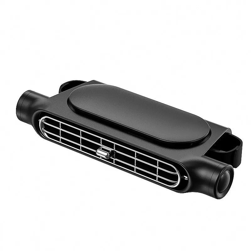USB car fan with no-blade design mounted on vehicle seat using Velcro fixation in 2024 CF03 colour options