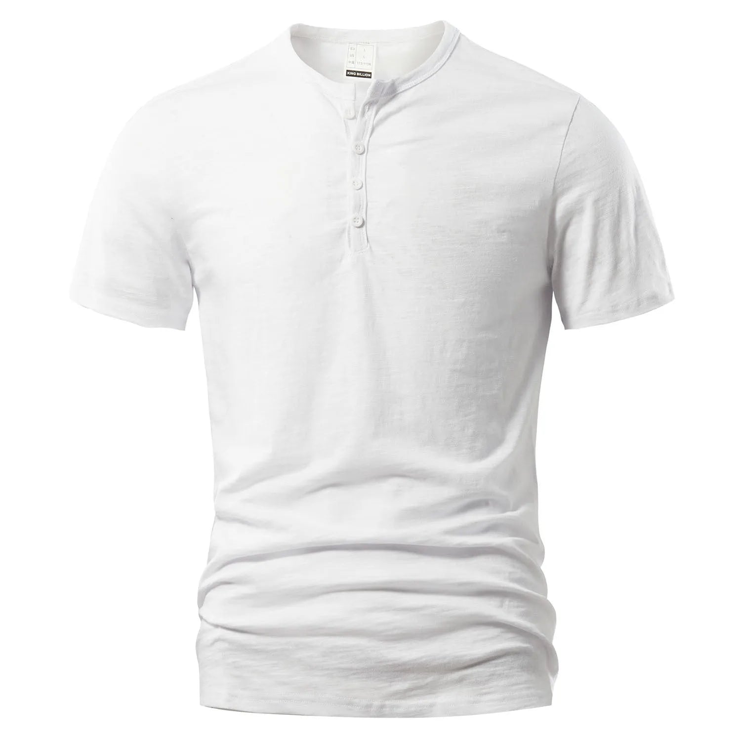 Men's solid colour slub cotton short sleeve pullover in British style, shown in wine red.