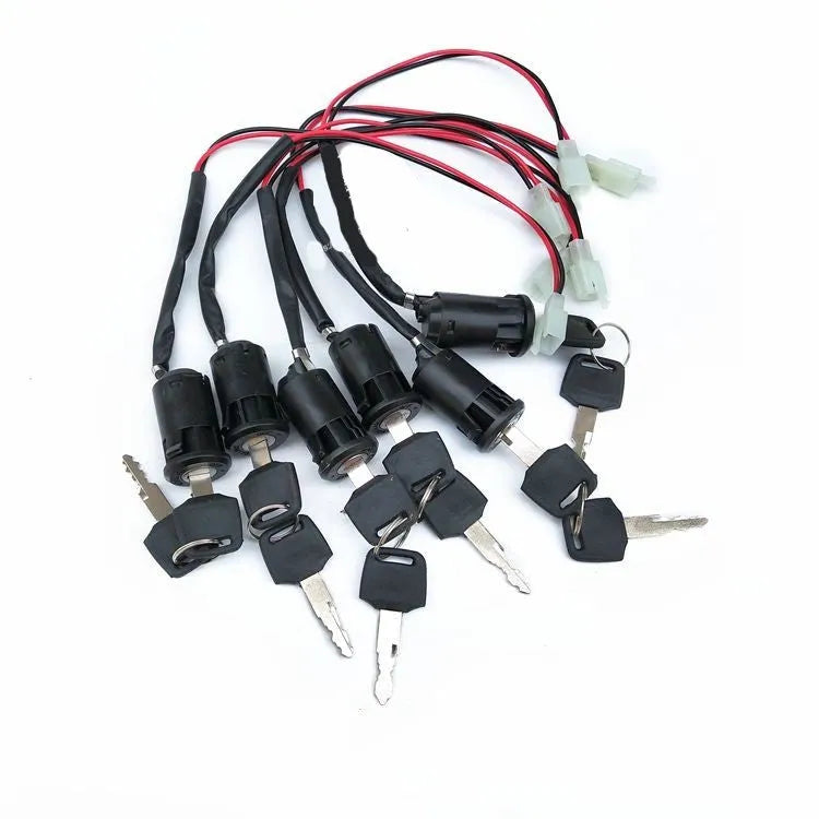 Waterproof electric car door lock for vehicle start ignition systems with multiple wiring configurations