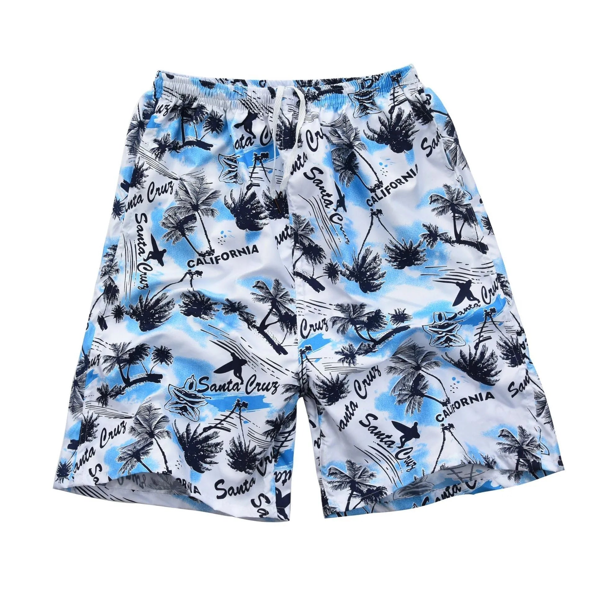 Men's floral print swimming trunks in multiple colour patterns with five-point design