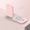 Magsafe magnetic wireless power bank in Barbie Pink, Gentleman's Black, Ivory White or Lightning Purple colours